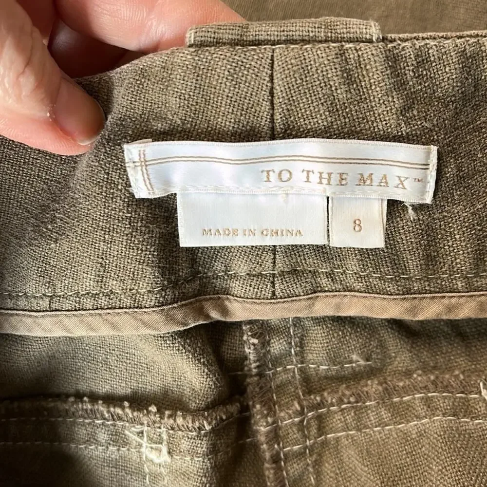 Vintage Y2K linen blend low waisted boot cut trousers